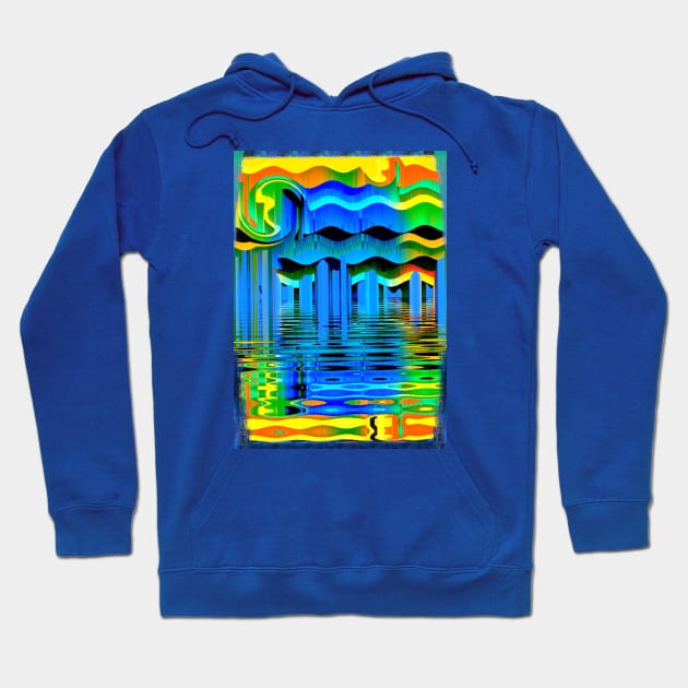 Surf at dawn abstract Hoodie by SilverPixieArt